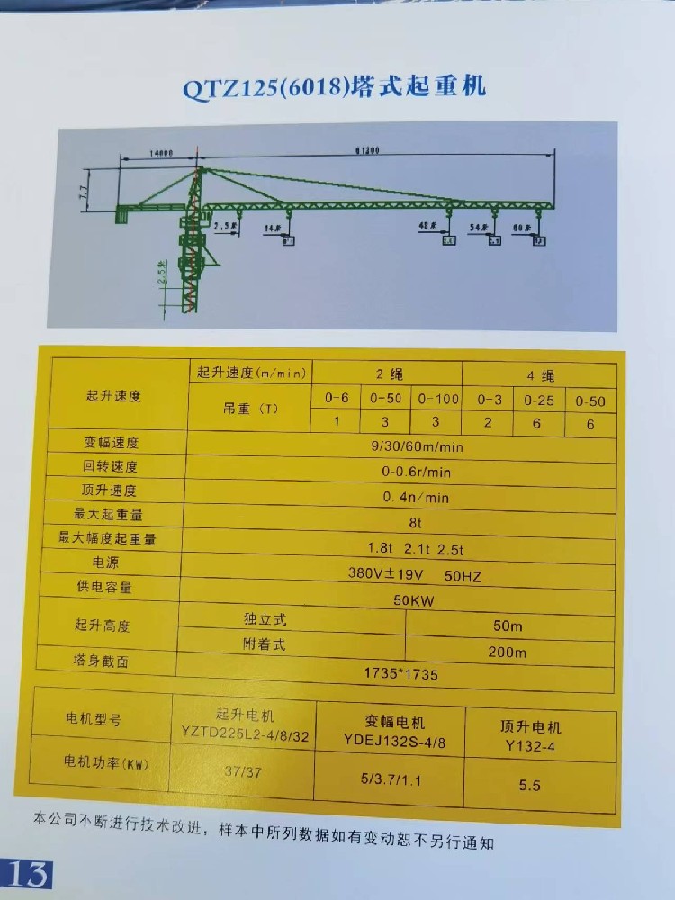 QTZ125(6018)塔式起重机